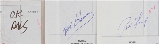 1975 Hank Aaron Milwaukee Brewers Signed Hotel Receipts (Lot of 6)(JSA)