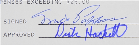 1976 Milwaukee Brewers Signed Old Timers Expenses Including Warren Spahn, Milt Pappas, Andy Pafko & more (Lot of 6) 