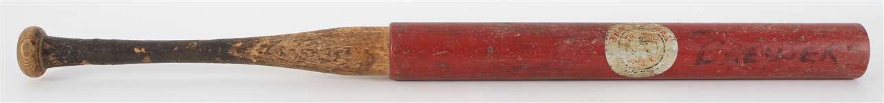 1980's-90's Milwaukee Brewers Milwaukee County Stadium Visitors On Deck Circle Weighted Bratt's Bat (MEARS LOA) 