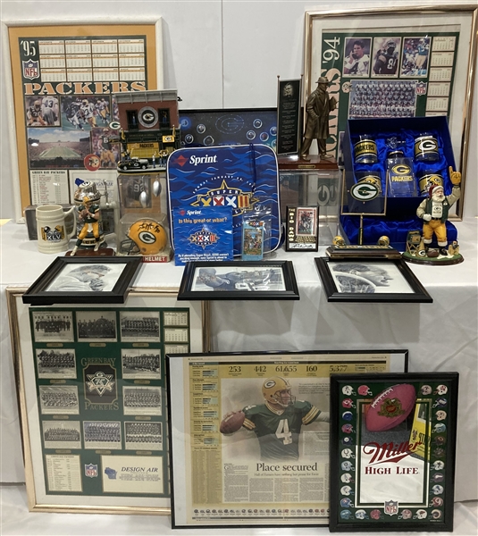 1990s Green Bay Packers Pennants, Clocks, Bobbleheads, Prints and more (Lot of 65+)