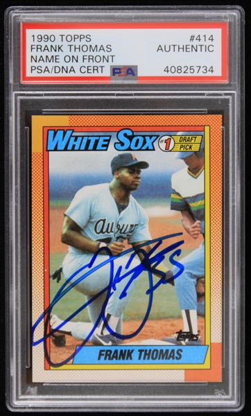 1990 Frank Thomas White Sox Signed Topps #414 Trading Card (PSA/DNA Slabbbed)