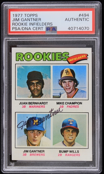 Lot Detail - 1977 Jim Gantner Milwaukee Brewers Signed Topps #494 ...