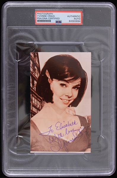 1957-2011 Yvonne Craig Batgirl Signed 3.5" x 6" Photo (PSA/DNA Slabbed)