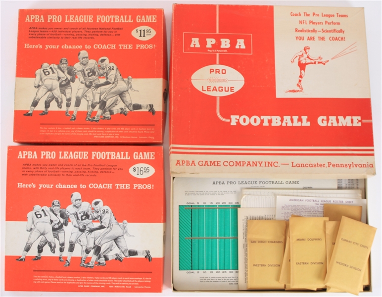 1960s-70s APBA Pro League Football Games (Lot of 3)