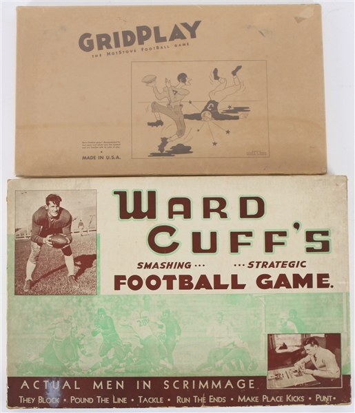 1938 Ward Cuffs Smashing Strategic Football and Grid Play The HotStove Football Game (Lot of 2)