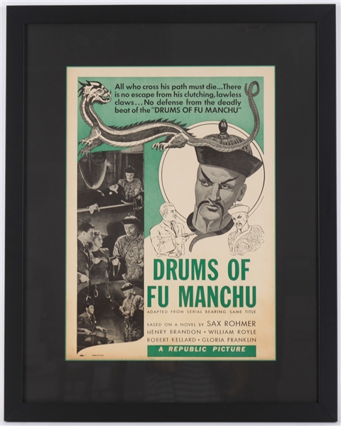 1940 Drums of Fu Manchu 22x27 Framed Poster  