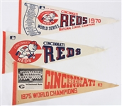 1970s Cincinnati Reds World Series Full Size Pennants (Lot of 3)