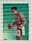 1990s Muhammad Ali World Heavyweight Champion 25" x 35" Original Artwork 