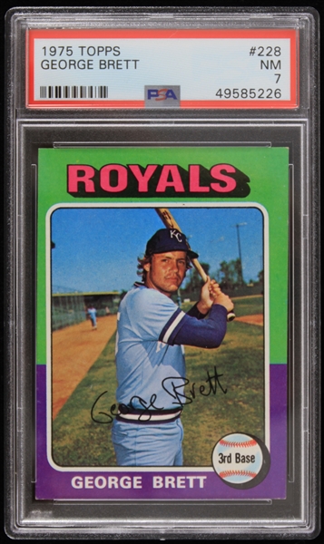 1975 George Brett Kansas City Royals Topps #228 Trading Card (PSA NM 7)