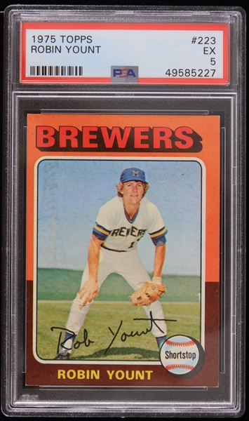 1975 Robin Yount Milwaukee Brewers Topps #223 Trading Card (PSA EX 5)