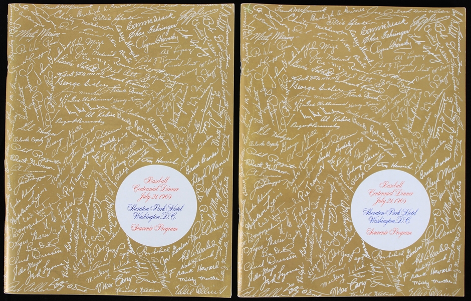 1969 Baseball Centennial Dinner Sheraton Park Hotel Washington DC Souvenir Programs (Lot of 2)