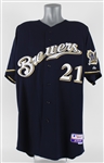 2011 Zach Braddock Milwaukee Brewers Alternate Jersey (MEARS LOA/MLB Hologram)