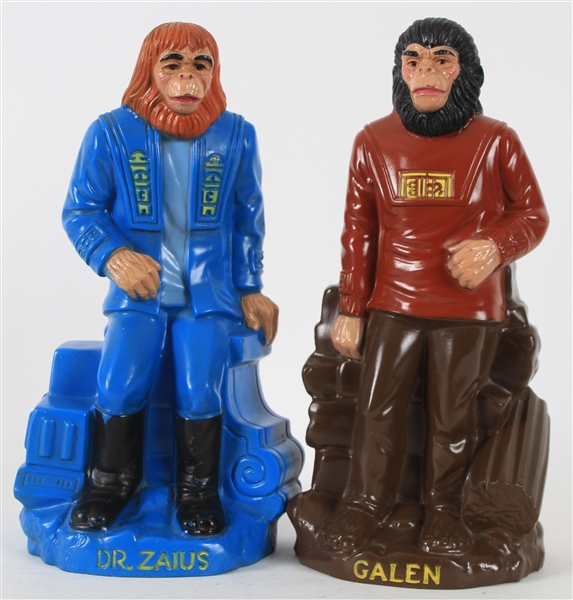 1967 & 1974 Dr. Zaius and Galen Planet of the Apes 10" Play Pal Plastics Inc. Coin Banks (Lot of 2)