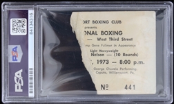 1973 Muhammad Ali 2.5 x 2.5 Signed Cut Troy Kinunen Collection (PSA/DNA Slabbed)