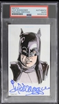 1966 Batman Screen Test Lyle Waggoner Batman Signed 3x5 Sketch (PSA/DNA Slabbed) 