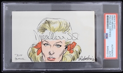 1966 Batman Dina Merrill Calamity Jan Batman Signed 3x5 Joe Rubinstein Sketch (PSA/DNA Slabbed)