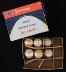 1978-89 Game Used ONL Feeney & OAL Brown Baseballs - Lot of 6 (MEARS LOA)