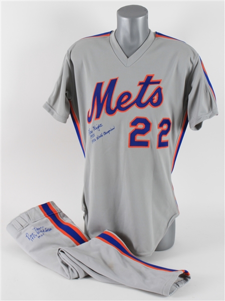 1985 Ray Knight New York Mets Signed Game Worn Road Uniform (MEARS A10/JSA)