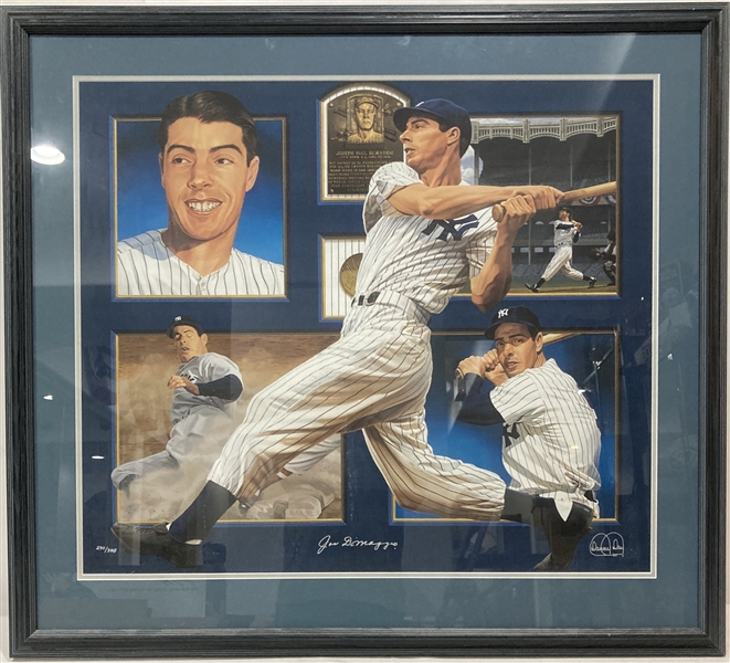 1936-51 Joe DiMaggio New York Yankees Signed 38x42 Framed Print (JSA)