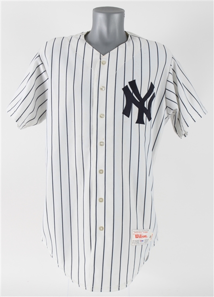 1987-89 Mike Pagliarulo New York Yankees Signed Game Worn Home Jersey (MEARS LOA/JSA)