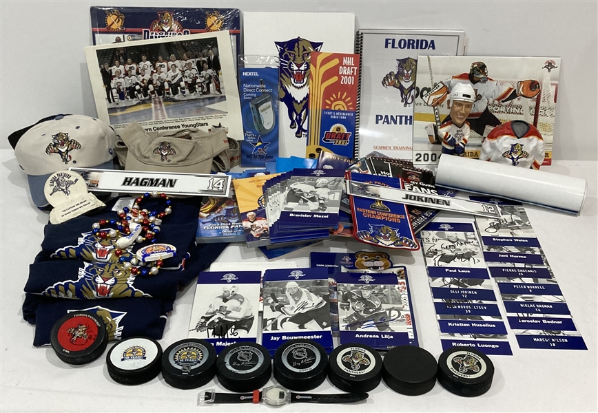 2000s NHL All Star Weekend 6ft Banner, Hockey Pucks, Posters and more (Lot of 60+)