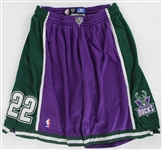 2001-06 Michael Redd Milwaukee Bucks Game Worn Road Uniform Shorts (MEARS LOA)