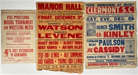 Boxing Poster and Broadsides 22x28 Including Harry Watson, Harry "Kid" Matthews and more (Lot of 4)