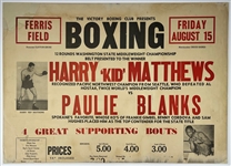 Boxing Poster and Broadsides 22x28 Including Harry Watson, Harry Kid Matthews and more (Lot of 4)