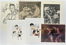 1960s-90s Beau Jack, Tyrell Biggs, Joe Louis and more 22x28 Posters and Sketches (Lot of 20)