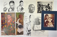 1960s-90s Beau Jack, Tyrell Biggs, Joe Louis and more 22x28 Posters and Sketches (Lot of 20)