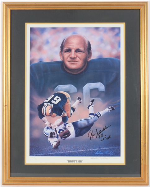 1998 Ray Nitschke Green Bay Packers "Route 66" Signed Limited Edition 24x30 Andy Goralski Framed Print (JSA)