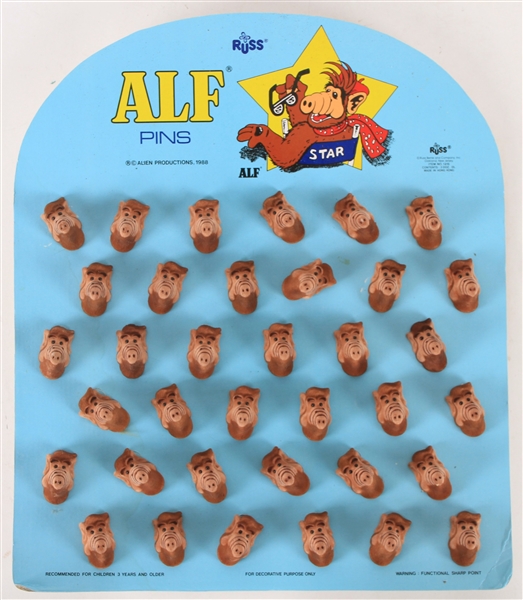1988 Alf 1.5" Russ Pinback Buttons w/ Original Display 
