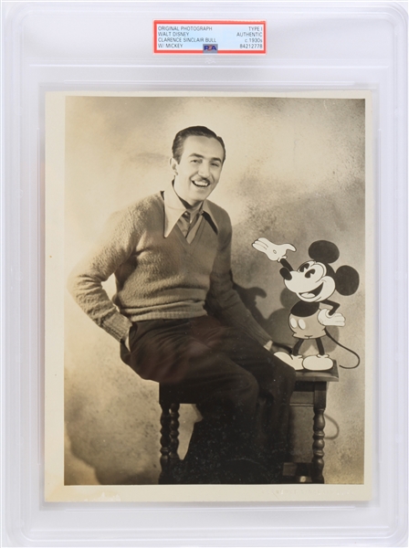 c1930s Walt Disney Clarence Sinclair Bull w/ Mickey 8x10 Original Photo (PSA Type I)