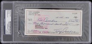 1988 Tony Canadeo Green Bay Packers Signed Check (PSA/DNA Slabbed)