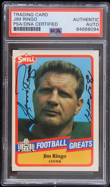 1989 Jim Ringo Green Bay Packers Signed Swell Trading Card (PSA/DNA Slabbed)