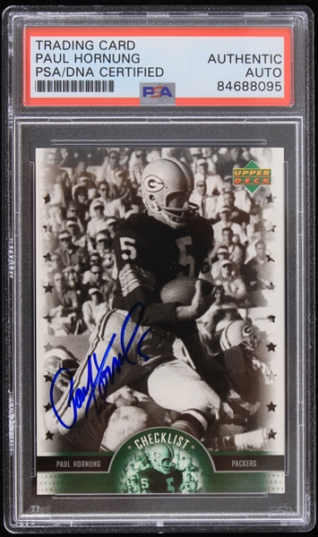 2005 Paul Hornung Green Bay Packers Signed Trading Card (PSA/DNA Slabbed)