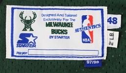 1997-98 Milwaukee Bucks Alternate Blank Jersey Shell (MEARS LOA)