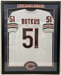 1965-73 Dick Butkus Chicago Bears Signed 34x43 Framed Jersey *JSA*