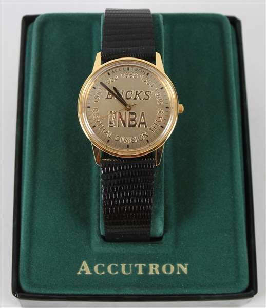 1985 Milwaukee Bucks 81-85 Central Division Champs Bulova Wristwatch w/ Original Box
