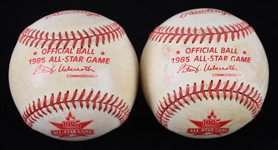 1985 Hubert H. Humphrey Metrodome MLB All Star Game Used OASG Ueberroth Baseballs - Lot of 2 (MEARS LOA)