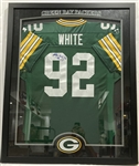 1993-98 Reggie White Green Bay Packers Signed 34x43 Framed Jersey (JSA)