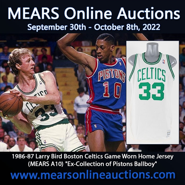 1986-87 Larry Bird Boston Celtics Game Worn Home Jersey (MEARS A10)