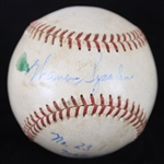 1953 (September 27) Warren Spahn Milwaukee Braves Signed ONL Giles Crosley Field Game Used Victory Baseball (MEARS LOA/JSA) Season Win #23