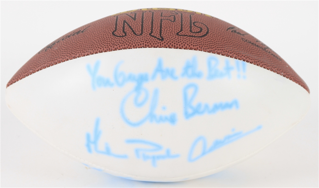 2000s ESPN NFL Broadcast Crew Multi Signed Football w/ 5 Signatures Including Steve Young, Michael Irvin, Chris Berman & More (Beckett)