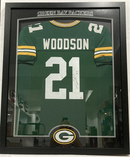 2006-2012 Charles Woodson Green Bay Packers Signed 35x43 Framed Jersey (JSA)