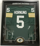 1957-66 Paul Hornung Green Bay Packers Signed 35x43 Framed Jersey (JSA)