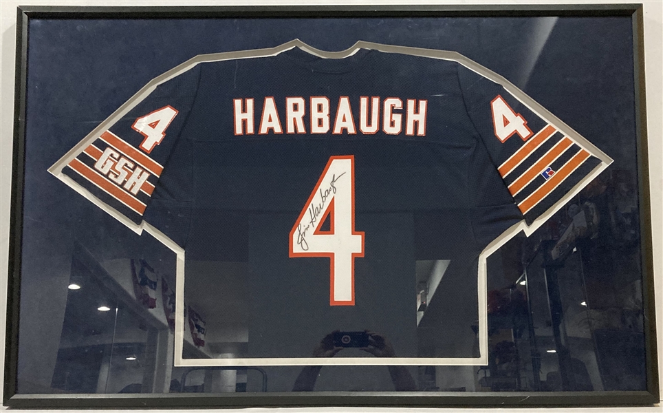 1987-1993 Jim Harbaugh Chicago Bears Signed 34x54 Framed Jersey (JSA)