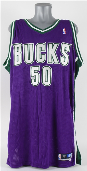2002-03 Dan Gadzuric Milwaukee Bucks Signed Game Worn Road Jersey (MEARS LOA/JSA)