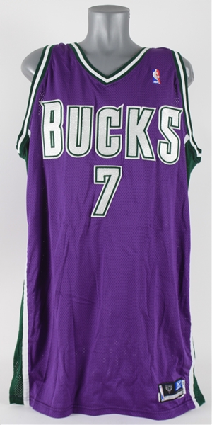 2002-03 Toni Kukoc Milwaukee Bucks Signed Game Worn Road Jersey (MEARS A10/JSA)