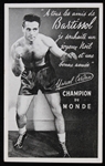 1940s Marcel Cerdan World Middleweight Champion 3.25" x 5.25" French Language Bartissol Advertising Card 